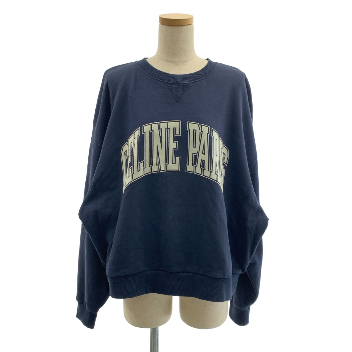 CELINE | セリーヌ | ロゴ オーバーシルエット スウェット トレーナー | S | ネイビー | レディース
