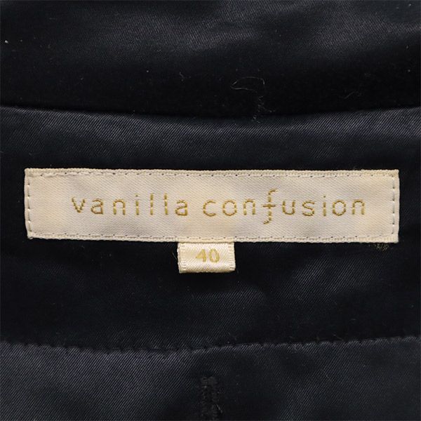 ヴァニラコンフュージョン チェスターコート 40 ブラック vanilla confusion キルトライナー付き レディース 【中古】  【230205】