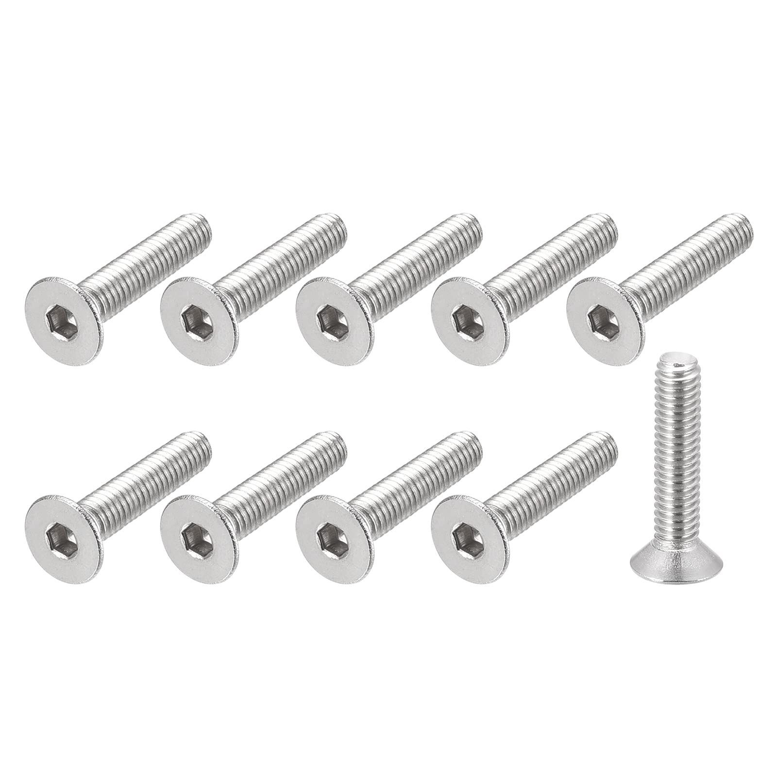 METALLIXITY フラットヘッド皿機械ネジ M4 x 20 mm 30個 304ステンレス鋼 ソケットヘッドキャップネジ 機械 家具 DIY用