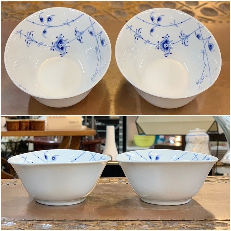 ロイヤルコペンハーゲン ブルーパルメッテ オーバルボウル 15cm 2枚セット ペア Royal Copenhagen Blue Palmette  オーバル皿 ディッシュ 深皿 ボウル【RU0323-3】 - メルカリ