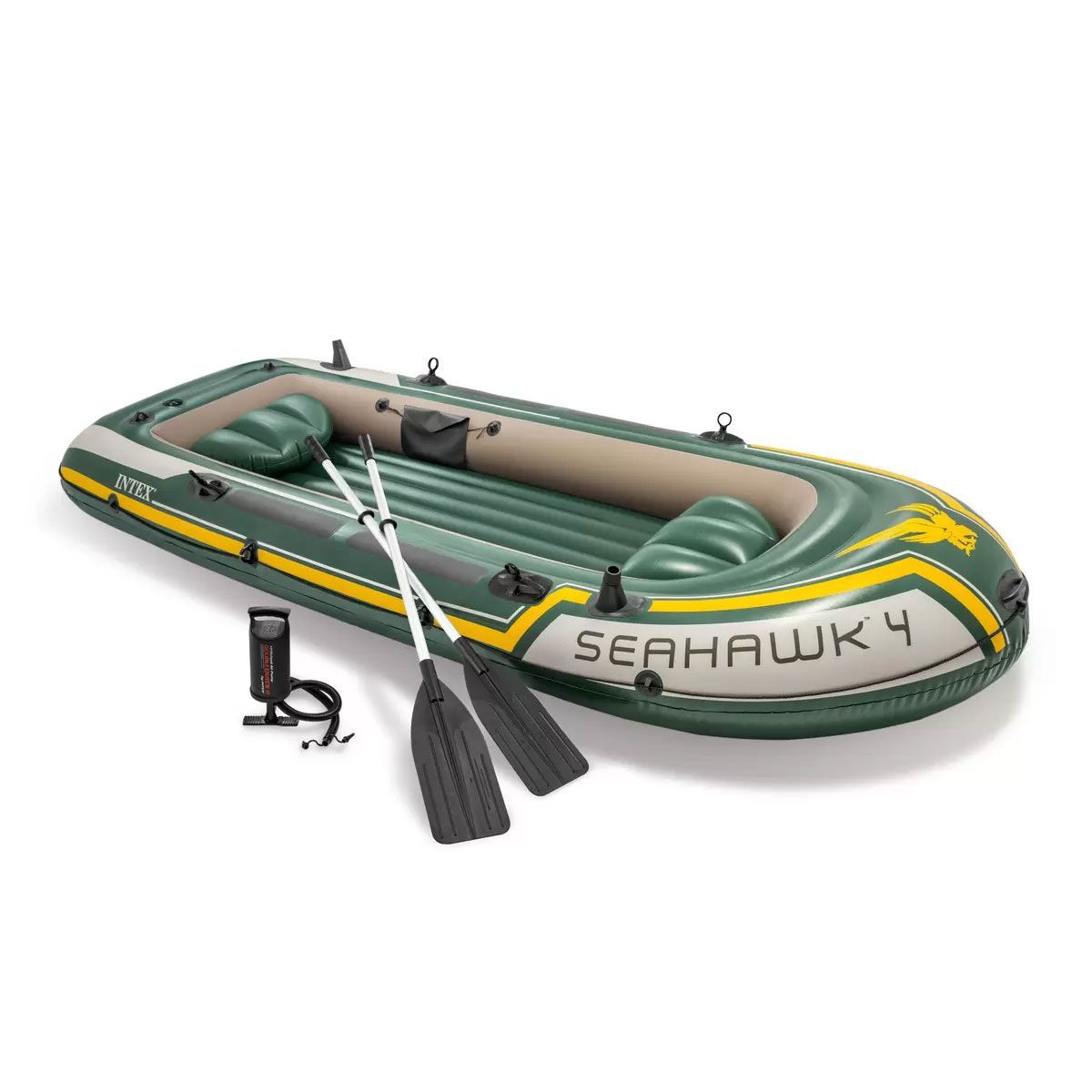 パッケージダメージあり INTEX Seahawk400 4人乗りゴムボート オール２本とポンプ付き♪ シーフォーク|シーホーク
