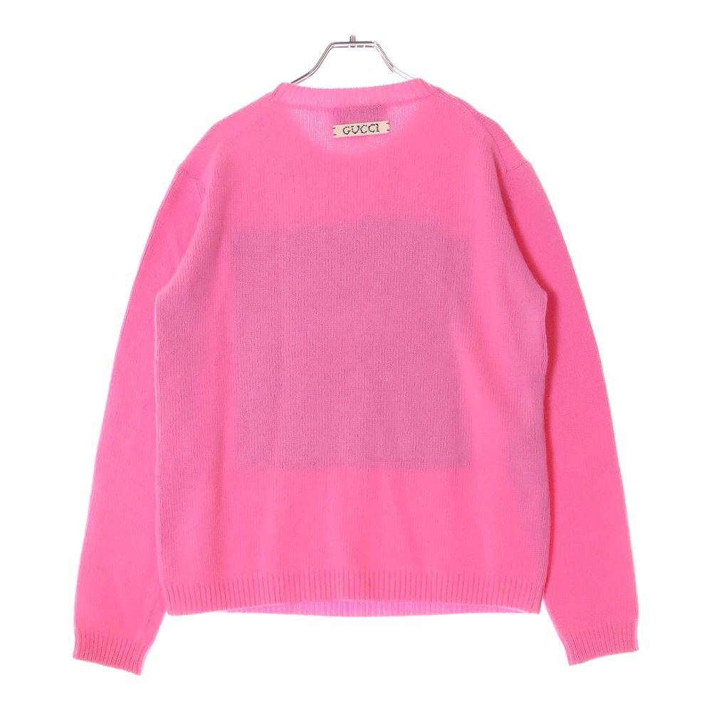 GUCCI グッチ ×Disney DONALD ディズニー ドナルド クルーネック ニット レディース ピンク A10838 0AFAA GUCCI (グッチ) ×Disney DONALD ディズニー ドナルド クルー