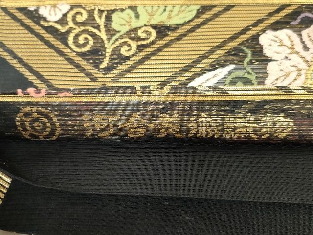 平和屋本店□極上 夏物 西陣 河合美術織物謹製 六通柄袋帯 唐織 花菱文  