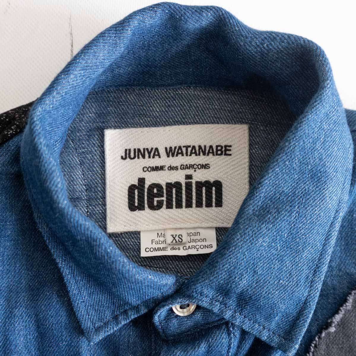 【美品】JUNYA WATANABE denim【2020SS / パッチワークデザイン デニム シャツワンピース】XS ジュンヤワタナベ  2405462