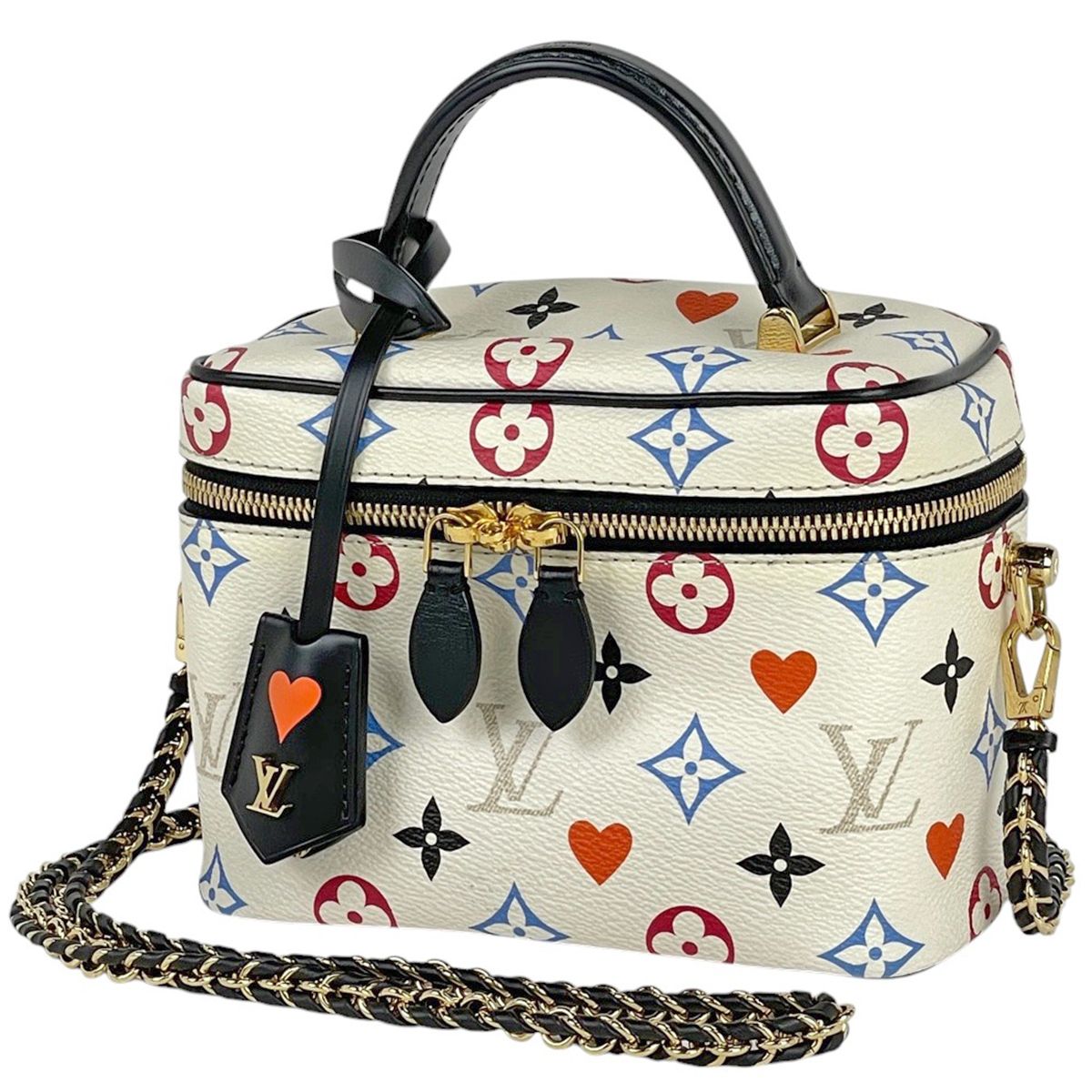 ルイ ヴィトン Louis Vuitton ヴァニティ PM 2WAY ショルダーバッグ ゲーム オン 化粧ポーチ モノグラム ブロン ホワイト M57458 レディース