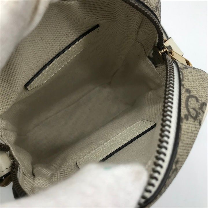 展示品 GUCCI グッチ GGスプリーム オフディア ミニ ショルダー バッグ 斜め掛け 671682 レディース PVC レザー ベージュ アイボリー a8830 展示品 GUCCI グッチ GGスプリーム オフディア ミニ ショルダー バッグ