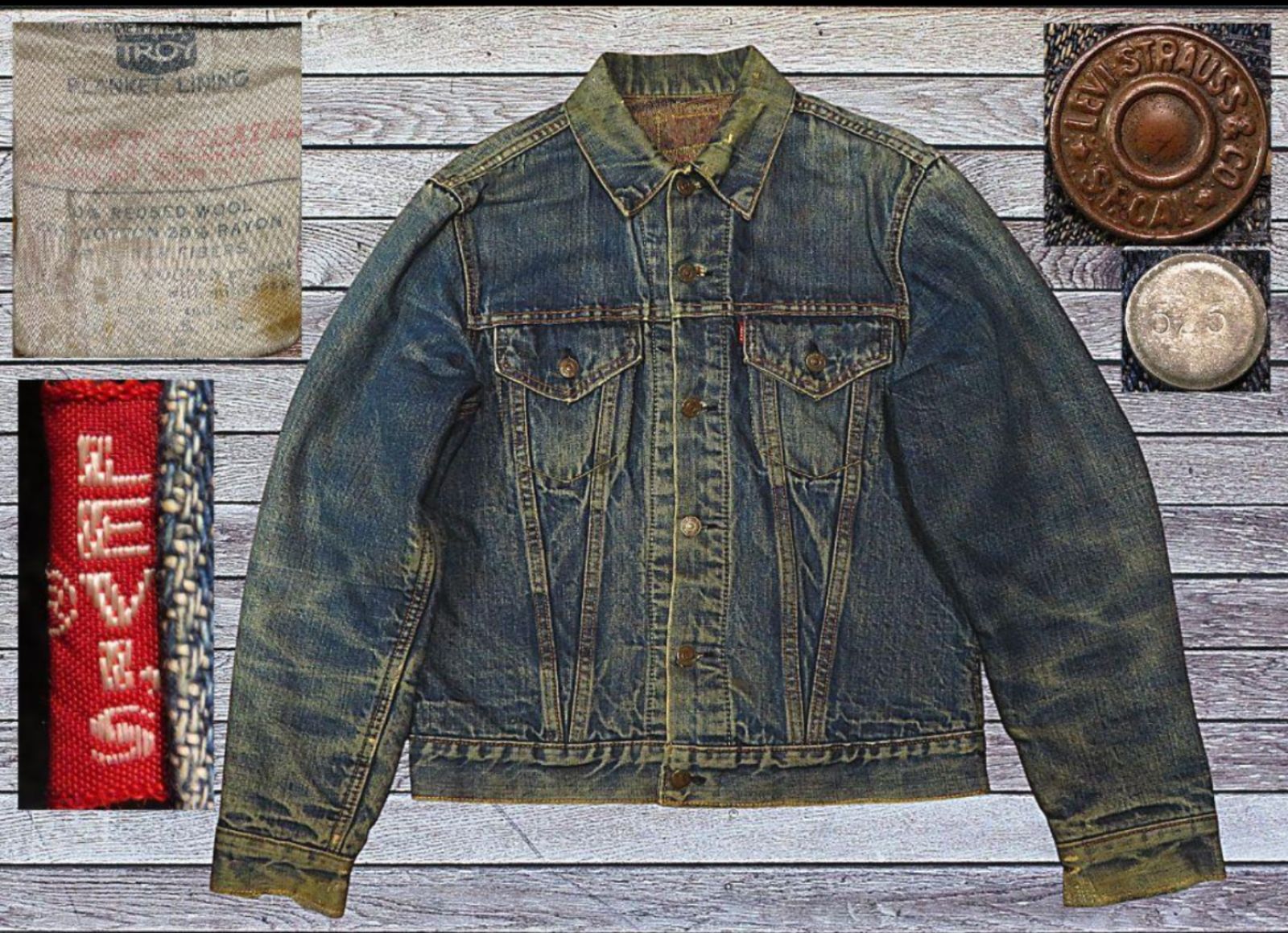 ✅️ BIG-E の色落ち LEVIS リーバイス TROY ブランケット 70505 ビンテージ Vintage イエローステッチ ライニング 525 フォース 4TH オリジナル