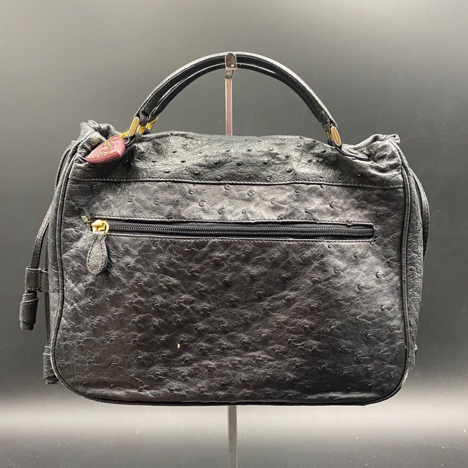 極美品✨JRA オーストリッチ　2way ショルダーバッグ　斜め掛け　黒 極美品✨JRA オーストリッチ 2way ハンドバッグ ショルダー