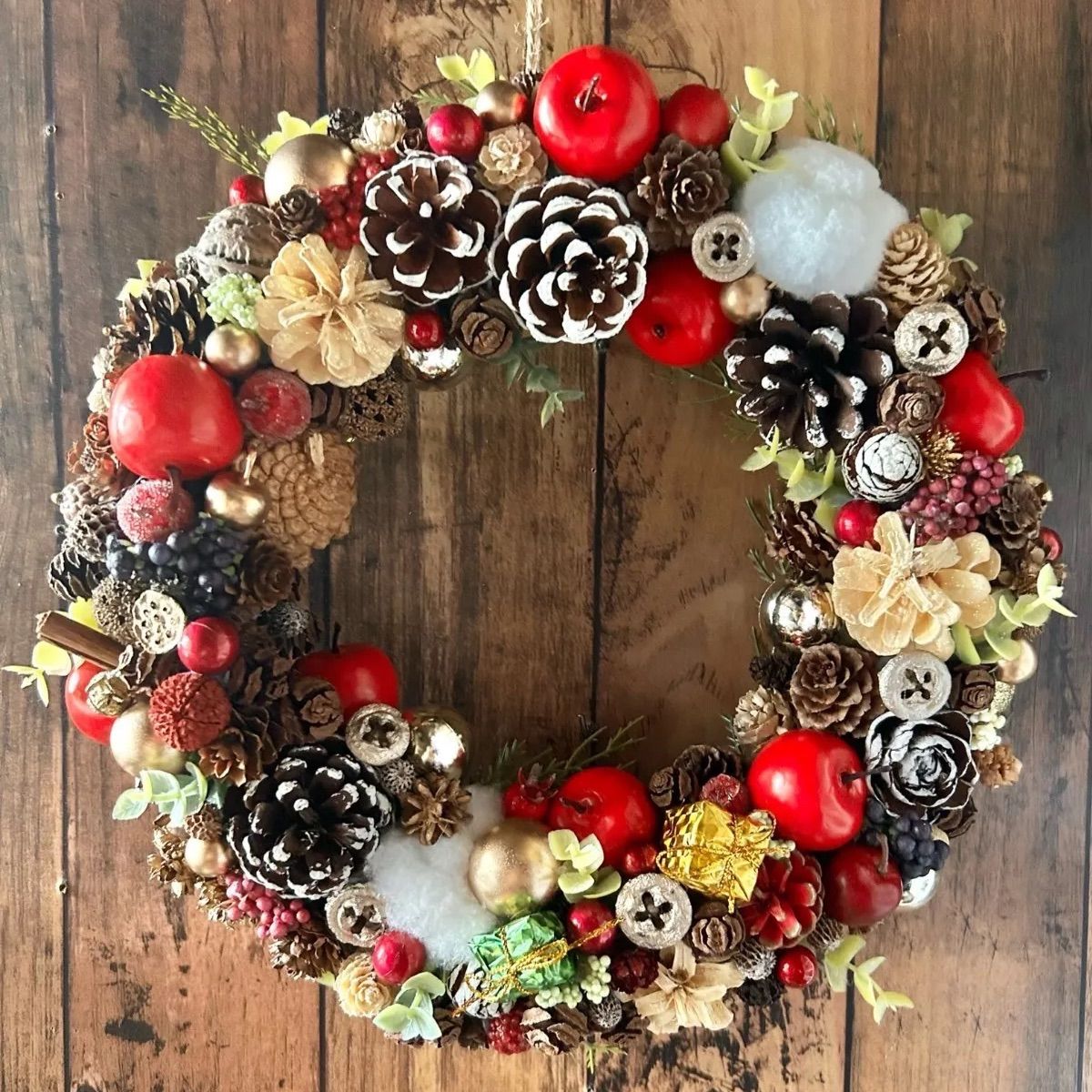 6-185大きめリース 大きなクリスマスリース ドアリース 玄関リース