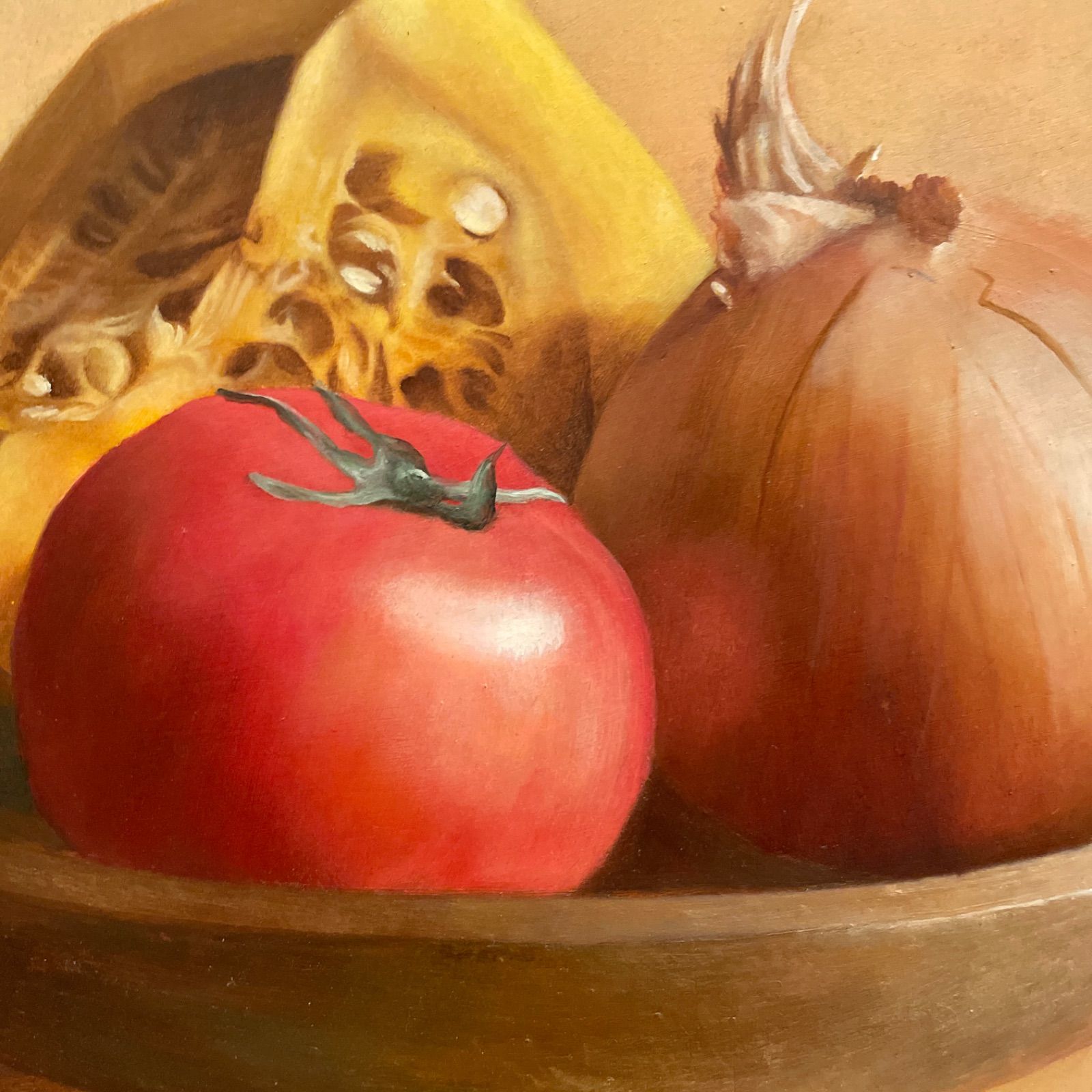 ○一点もの ○油絵 肉筆 ○omiのオリジナル作品 ○野菜 ○静物画 ○F4