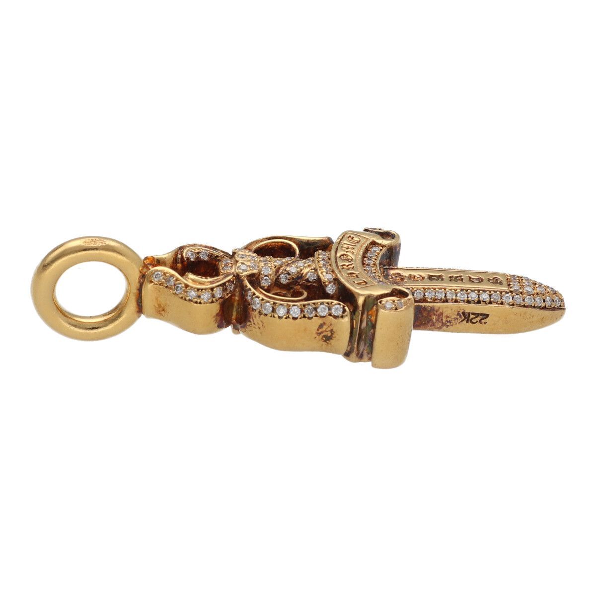 中古】 CHROME HEARTS クロムハーツ ダブルダガー 22K パヴェ