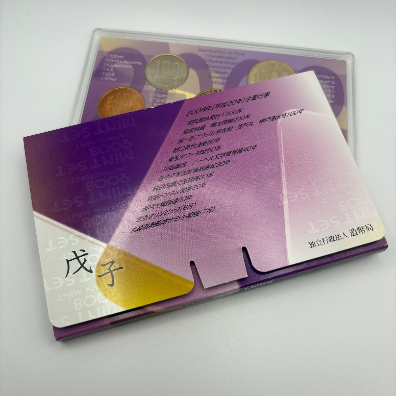 通常2008プルーフ貨幣セット 平成20年 Proof Set 年銘板 鏡面