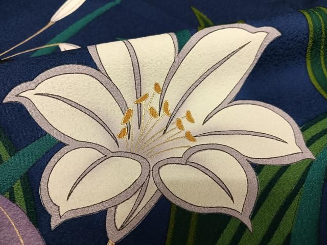 平和屋着物○豪華振袖 刺繍 百合 ユリ 金彩 正絹 逸品