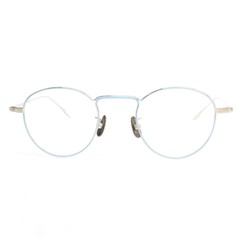 ユウイチ トヤマ YUICHI TOYAMA U-066 Marcel チタン メガネ シルバーxライトブルー サイズ46□22 145 メンズ