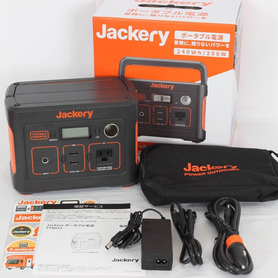美品】Jackery 240 PTB021 大容量 67200mAh/240Wh ポータブル