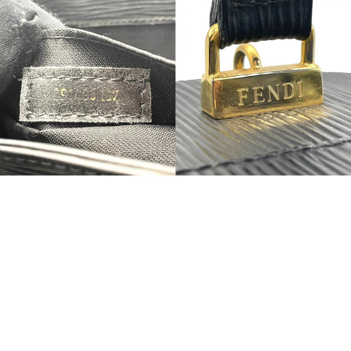 美品】FENDI フェンディ ヴィンテージ エピレザー 黒 ブラック 