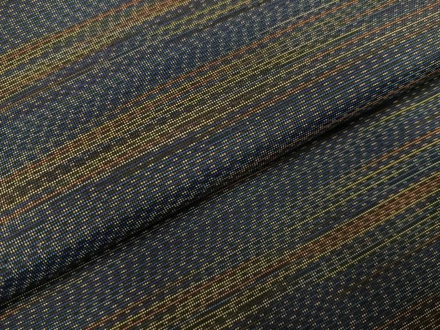 平和屋着物○本場大島紬 横段文 中江絹織物謹製 証紙付き 正絹 逸品 未