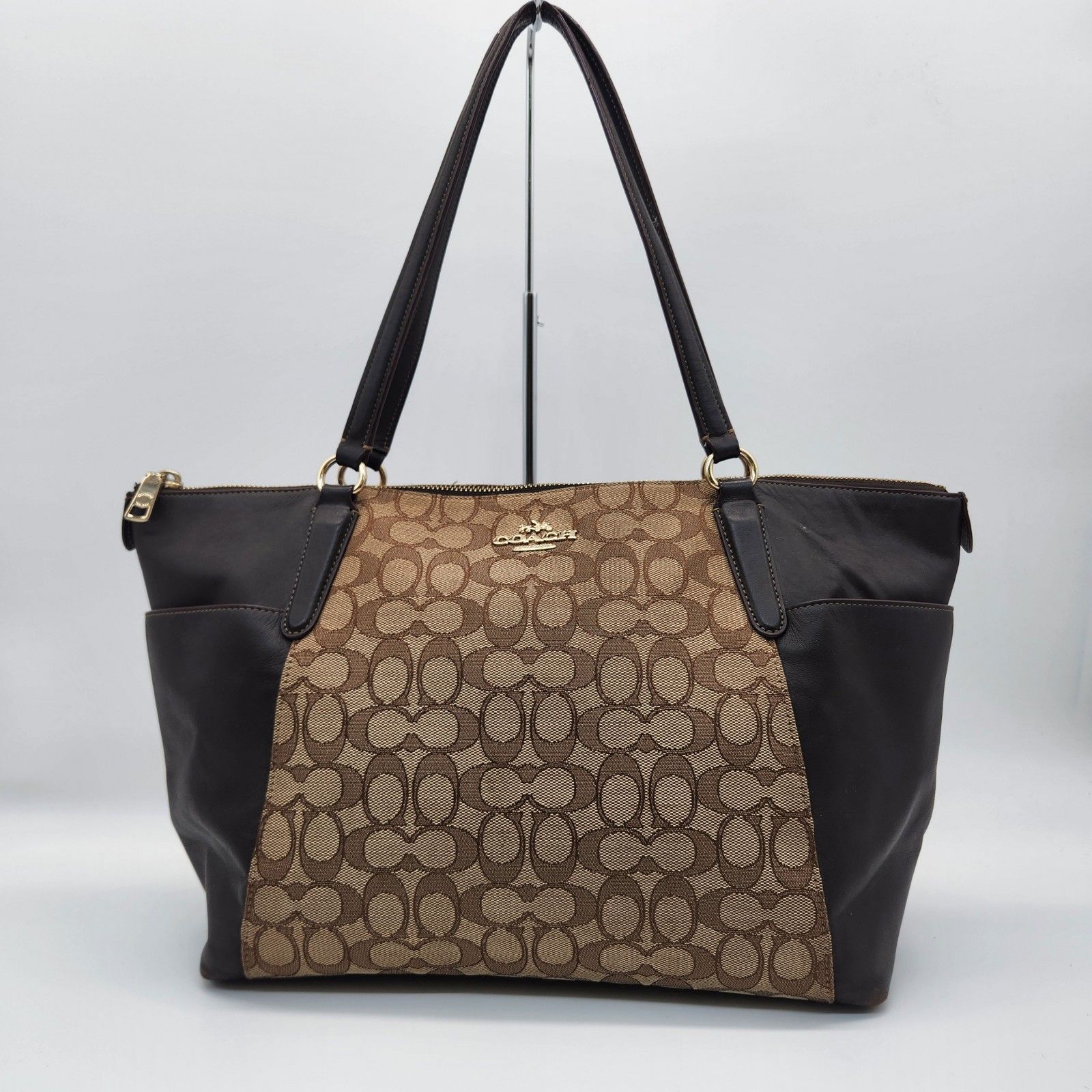 美品 coach シグネチャー ヘリテージ トートバッグ レザー