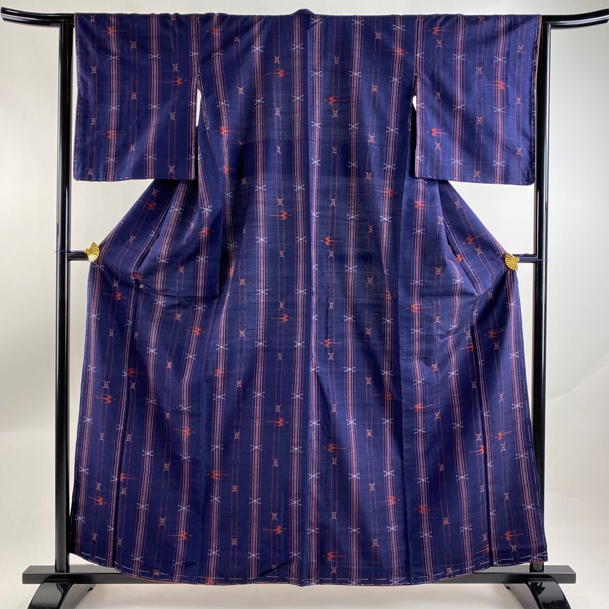 平和屋着物▽夏物 黒紋付 黒反物 着尺 絽 五泉 繁有京黒 逸品 未使用