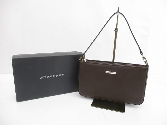バーバリー BURBERRY ワンショルダー バッグ レザー ブラウン 茶 レディース