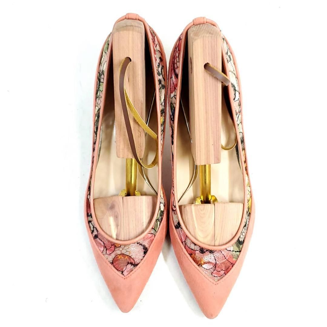 ダイアナ ポインテッドトゥ メッシュ レース スエード 22.5cm 美品