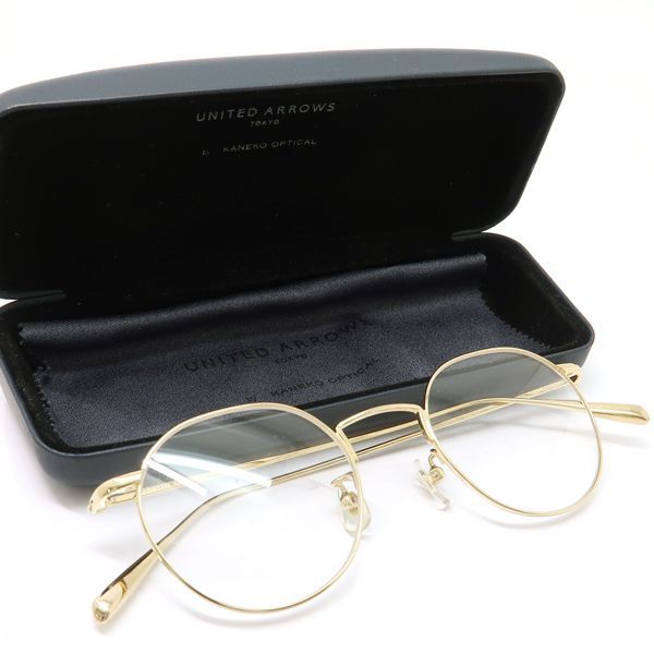 UNITED ARROWS by KANEKO OPTICAL James 眼鏡 伊達メガネ GP ゴールド