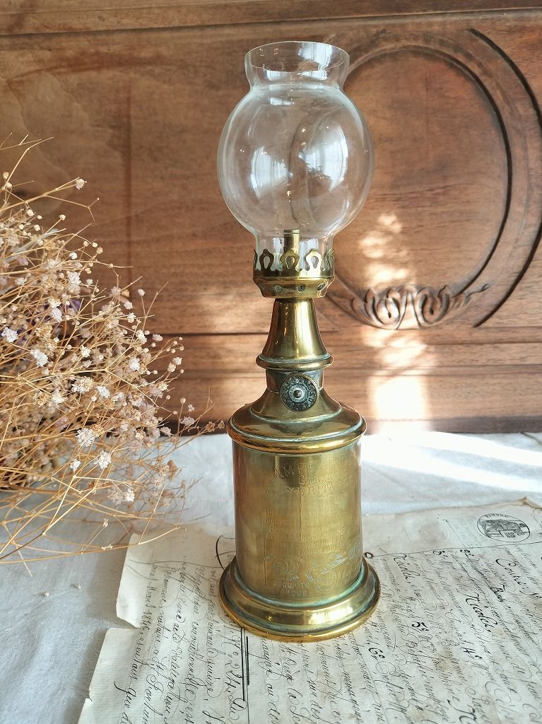 LAMPE PIGEON フランス製 真鍮製 アンティーク オイルランプ オイルランプ ピジョン LAMPE PIGEON フランス アンティーク