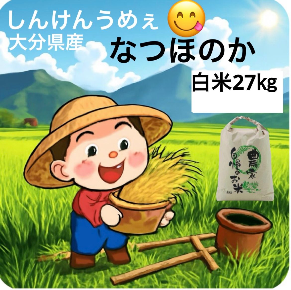 令和7年 新米 大分県産なつほのか 白米27㎏キロ 資材重量込みお米30㎏キロ以内発送
