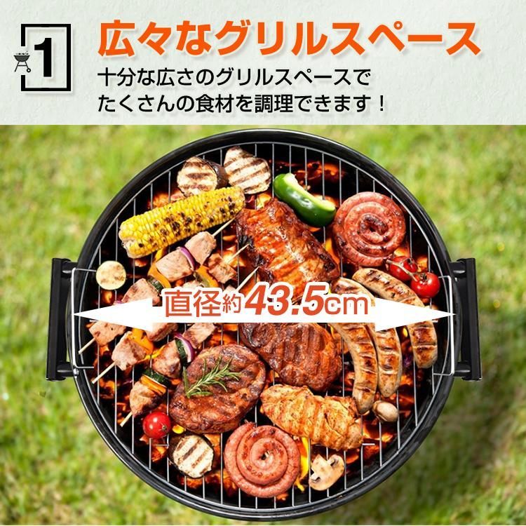 バーベキューコンロ ステーキ バーベキューグリル コンロ 蓋付き 丸型 燻製器 スモーク 薪 ストーブ BBQ グリル キャンプ アウトドア 焚き火  炭焼き od318 - メルカリ