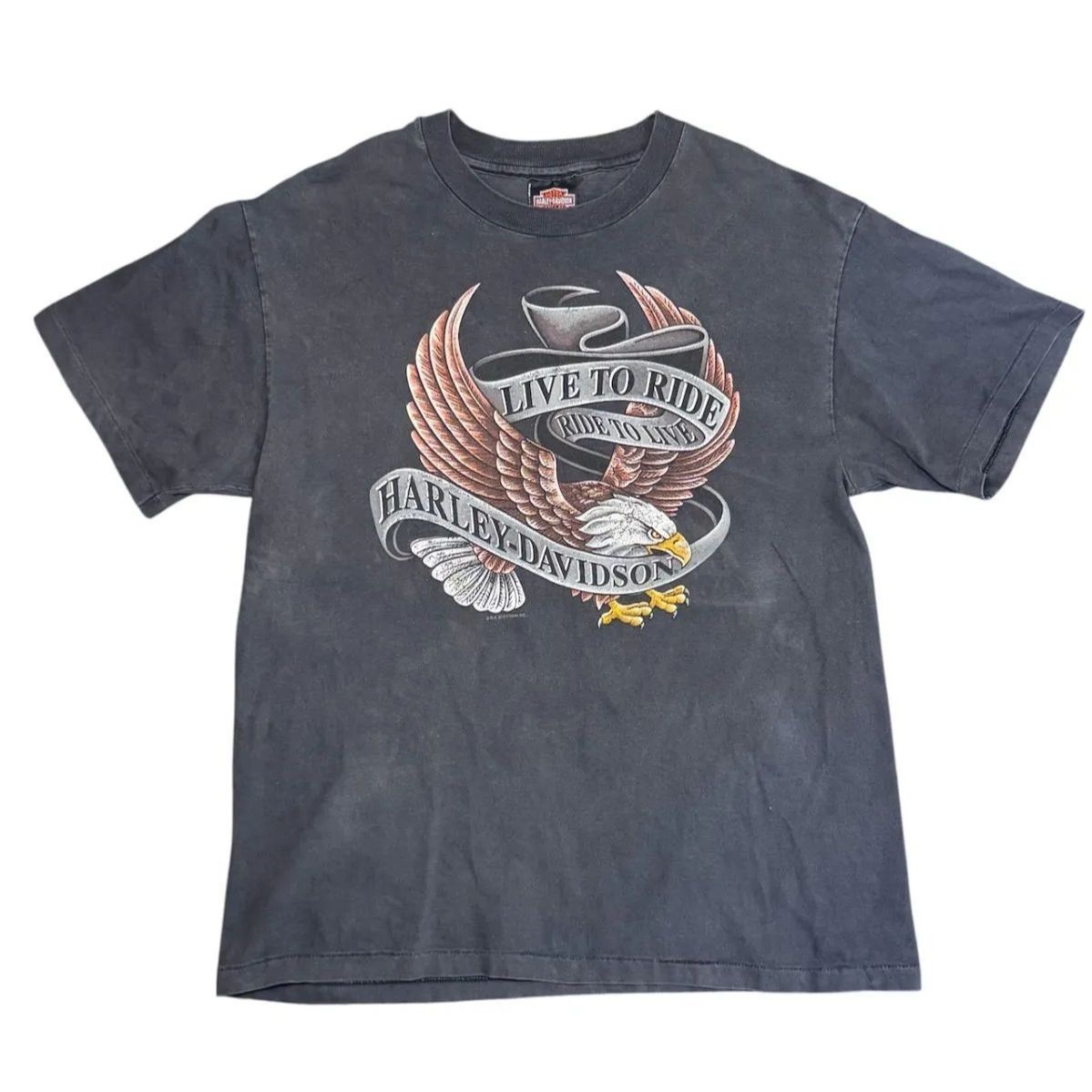 90s Hanes シングルステッチ　フェード　USA製 90s Harley-Davidson 