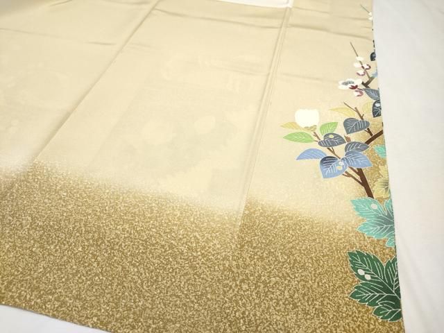 平和屋本店■極上　人間国宝　羽田登喜男　TOKIOetTOKI　色留袖　鴛鴦枝花文　暈し染め　金彩　浅黄色地　逸品　CYAA1929s5 平和屋本店□極上 人間国宝 羽田登喜男 TOKIOetTOKI 色留袖 鴛鴦枝花文