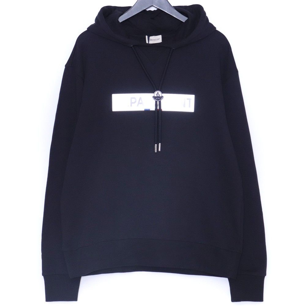 MONCLER リフレクターロゴ プルオーバー パーカー Lサイズ ブラック F10918G71420-8098U