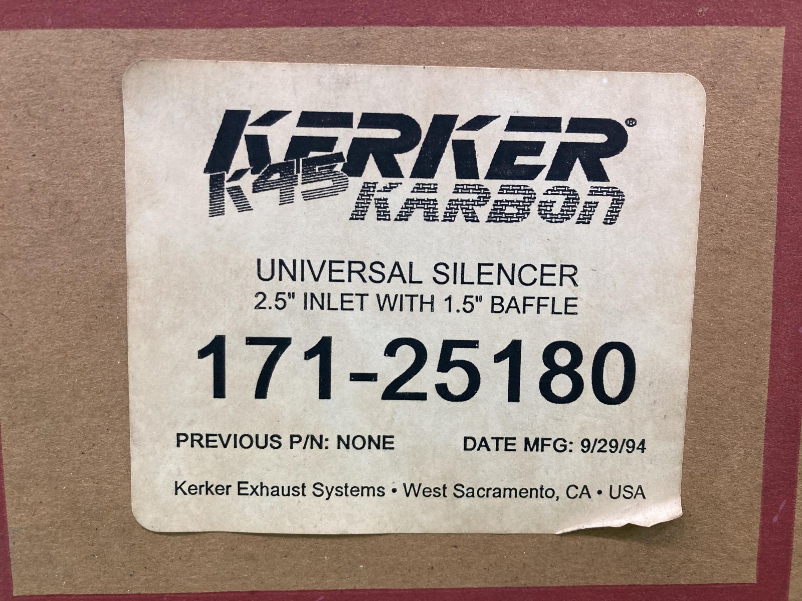 KERKER製 サイレンサーマフラー 171-25180 在庫有 即納 社外 新品 バイク 部品 K45 カーボン ユニバーサルサイレンサー 廃盤  未使用 GPZ