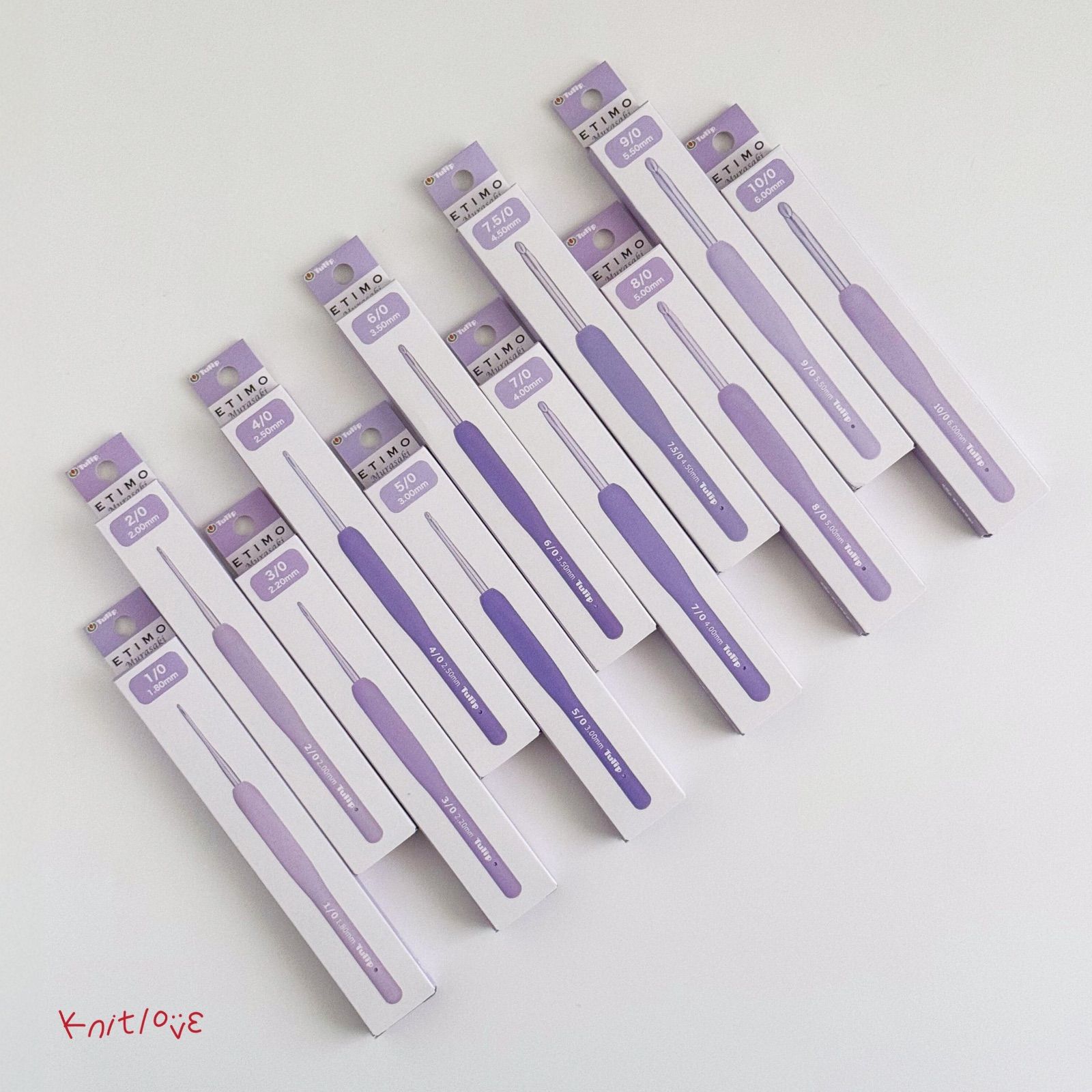 Tulip かぎ針 9本セット Tulip-チューリップ- エティモ ムラサキ クッショングリップ付きかぎ針