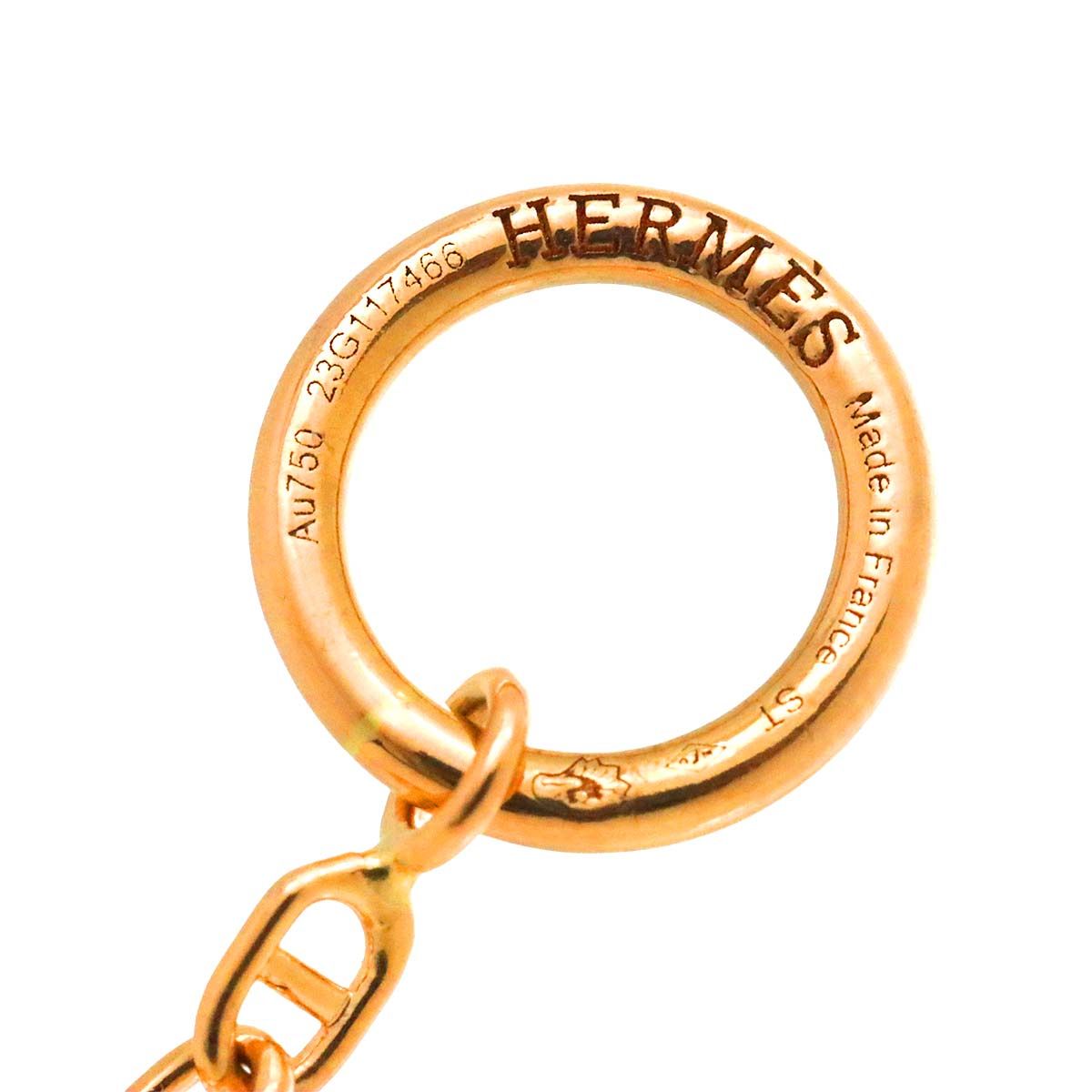 エルメス HERMES ファランドール ブレスレット ST 17cm K18 PG ピンク