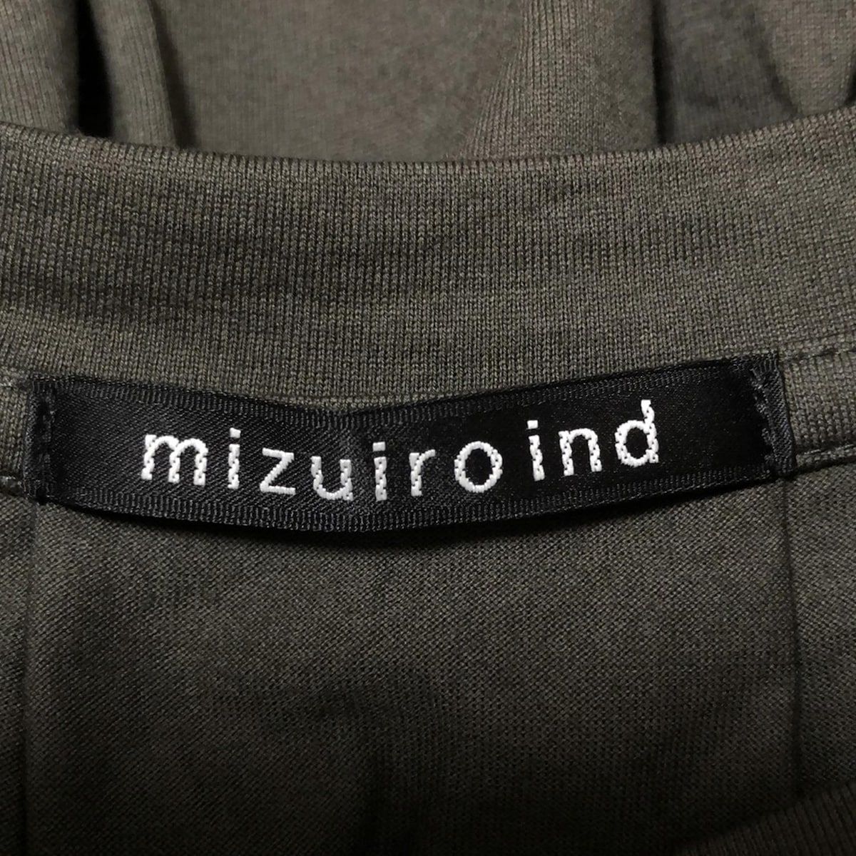 mizuiro ind◆Tシャツ/--/レーヨン/カーキ// セール】 mizuiro ind ドローストリングシャツ （シャツ