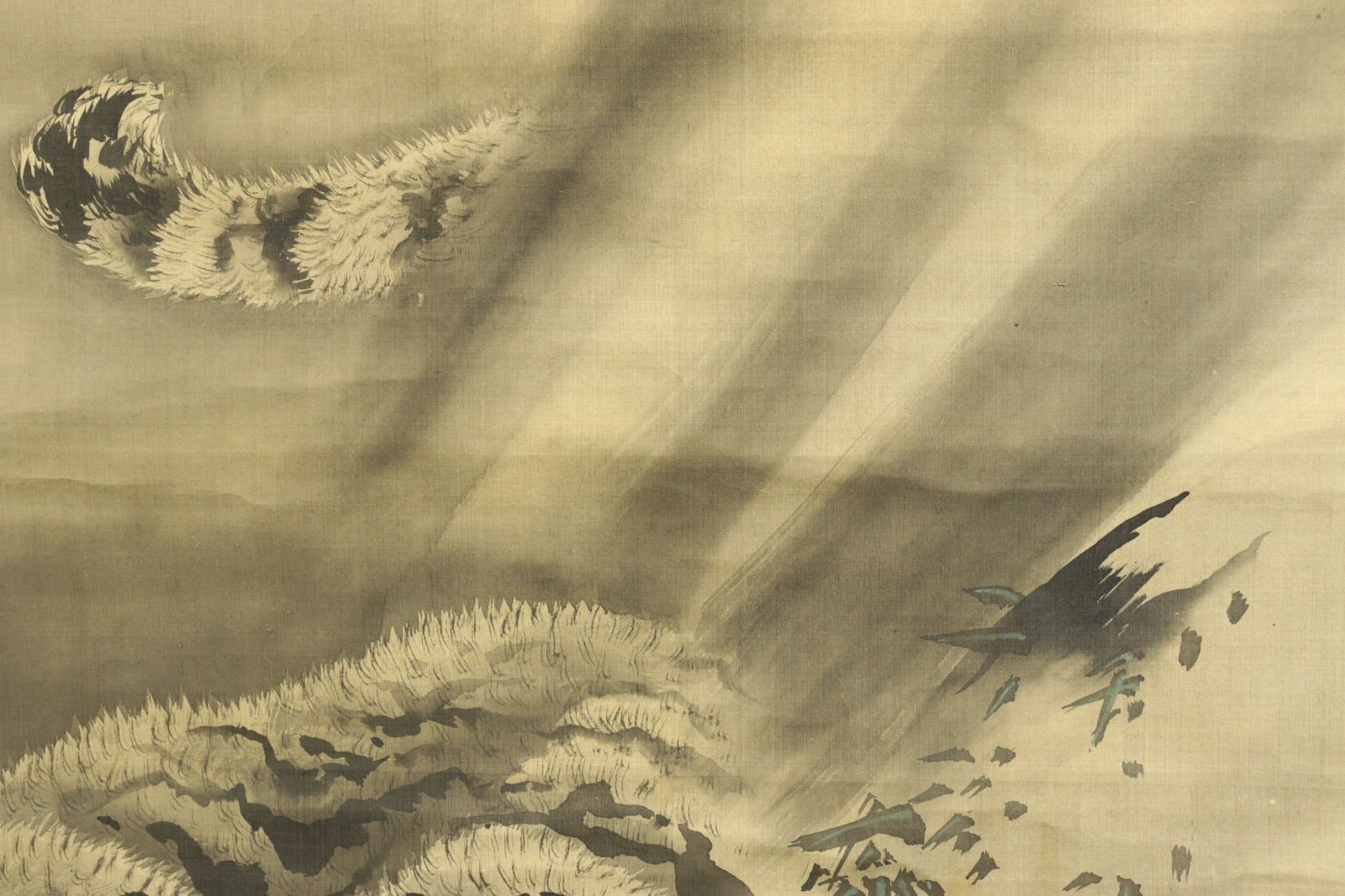 中国 張建剛 額装 水墨画 山水 F