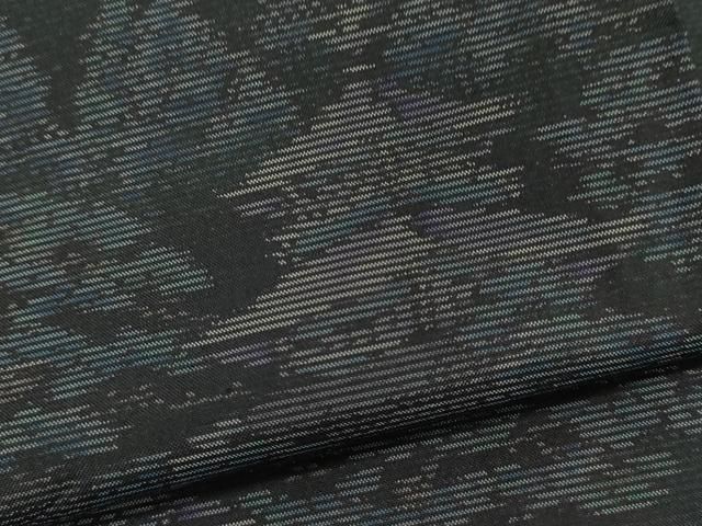平和屋着物○本場大島紬 泥染め エ霞風景文 正絹 逸品 CAAR6495ze