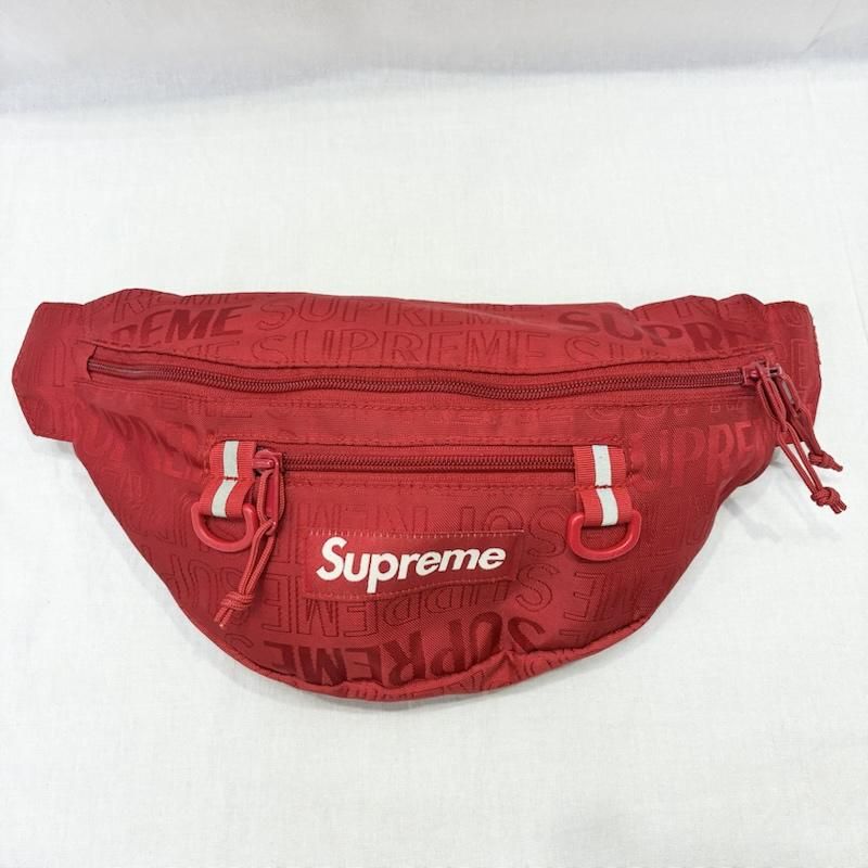 Supreme シュプリーム ボディバッグ 19ss ウエストバッグ ロゴ柄 red リフレクター