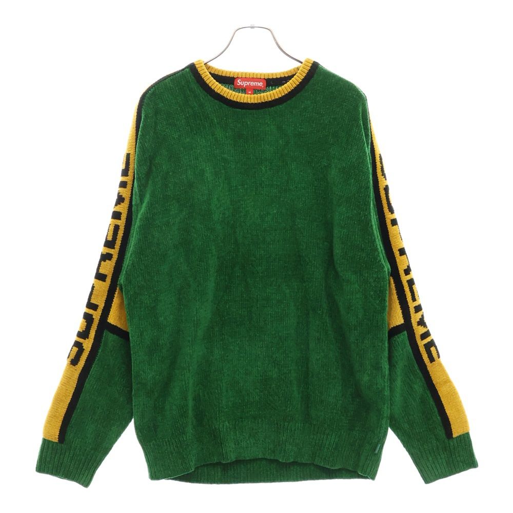 Supreme グリーン パターン ニットセーター M supreme Chenille Sweater シュプリームグリーン色