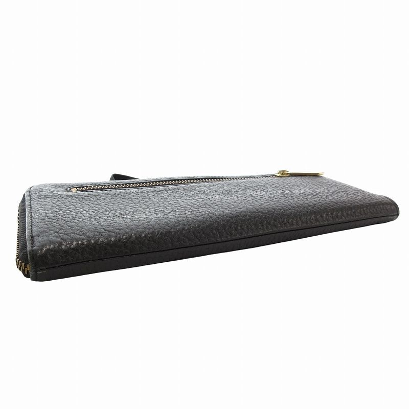 IANNE 長財布　レザー　ブラック IANNE イアンヌ 長財布 ウォレット L字ファスナー レザー ロゴ