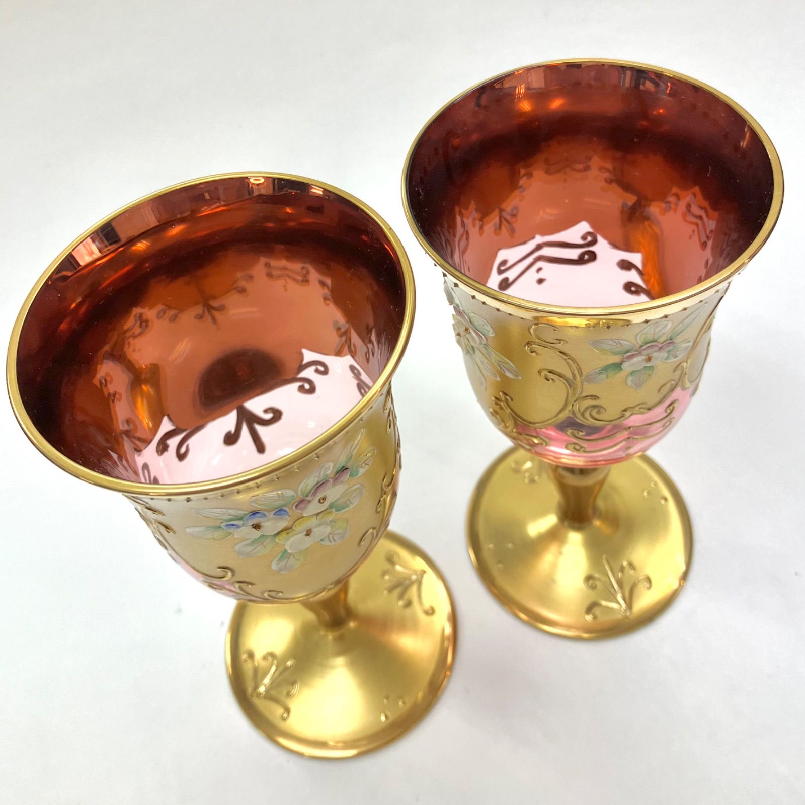 ★極上美品★ベネチアングラス ムラーノ ハンドメイド 金彩 リキュールグラス ☆極上美品☆ベネチアングラス ムラーノ ハンドメイド 金彩