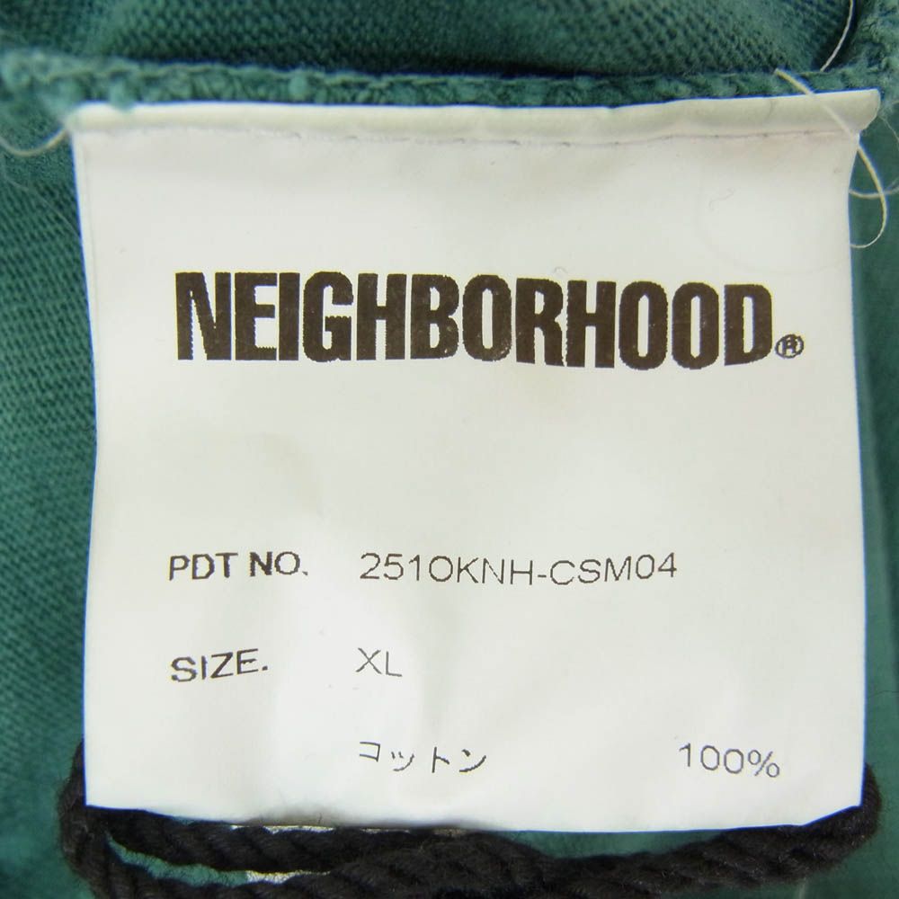 NEIGHBORHOOD ネイバーフッド 25SS 251OKNH-CSM04 SAVAGE CREWNECKーP サヴァージュ クルーネック ペイント ダメージ加工 カットソー グリーン系 XL【極上美品】【中古】 NEIGHBORHOOD ネイバーフッド 25SS 251OKNH-CSM04 SAVAGE CREWNECKーP