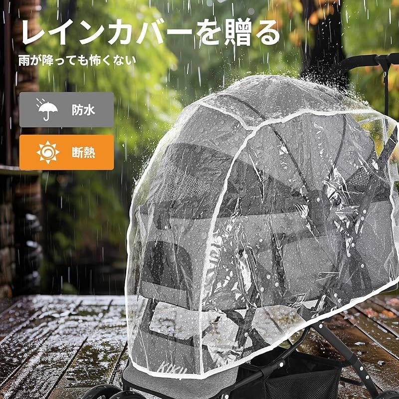 KIKII ペットカート 犬用ベビーカー 犬 猫バギー 分離型 4輪 小型犬