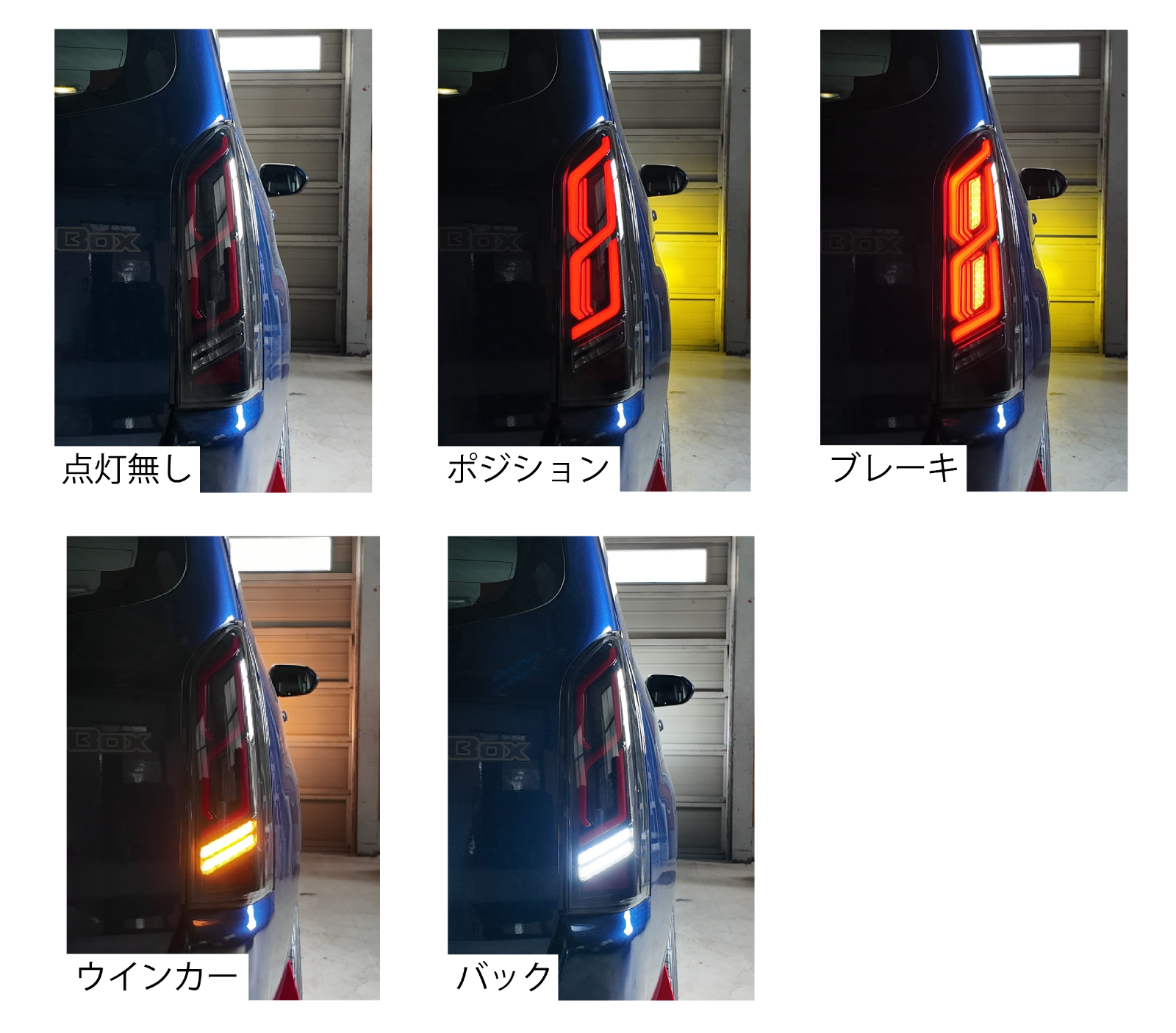 プロボックステール2の点灯箇所説明