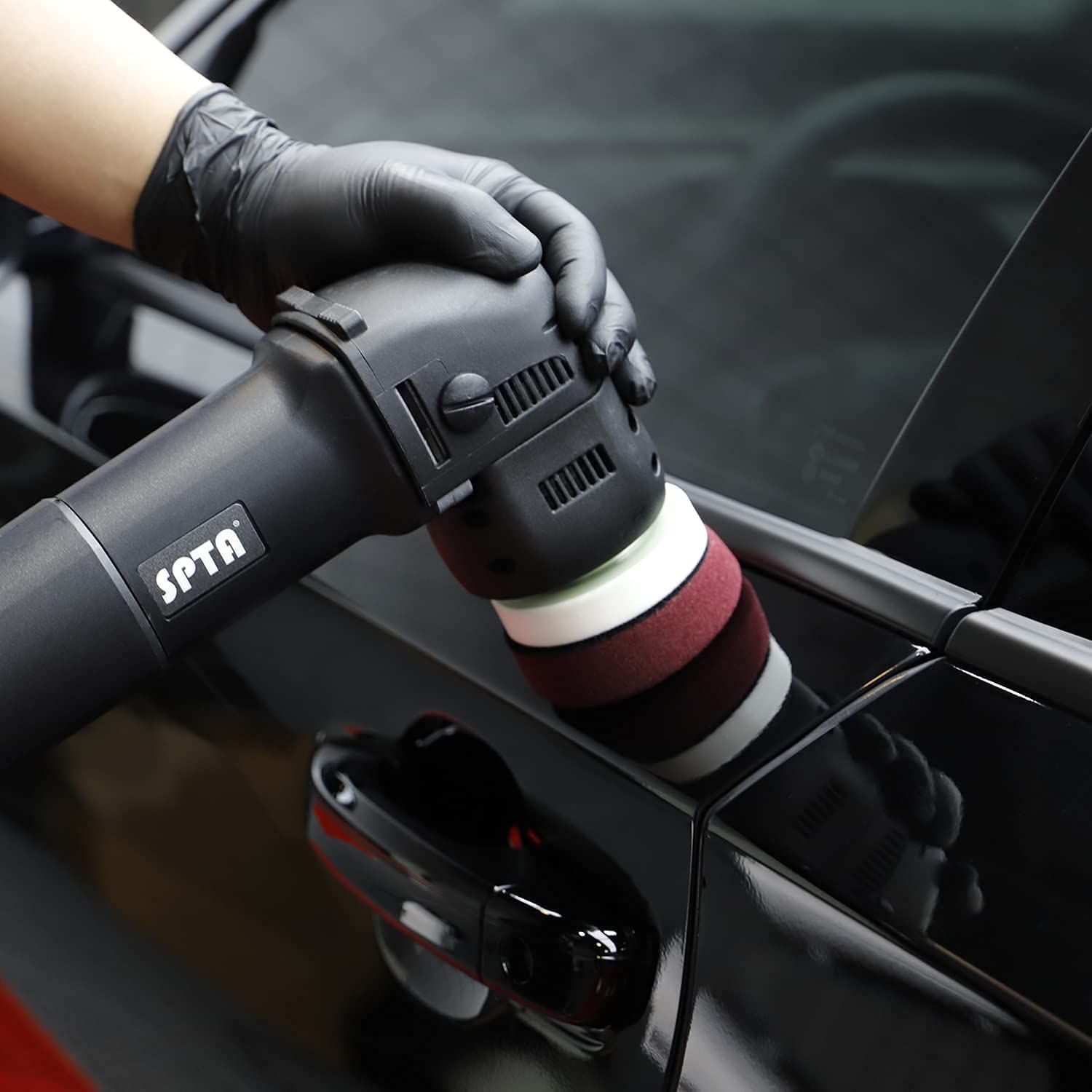 ポリッシャー75mm小型 ランダムオービタル式100V六段変速2000-5500RPM