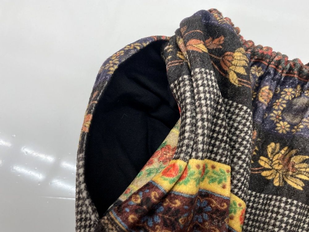 コムデギャルソン COMME des GARCONS タオ tao 2009年製 パリコレ 着用 ベロア ウエストゴム ポケット付 ブラウン系 3D-S032 スカート 花 植物 マルチ XSサイズ 104LB-44 SIROKUMA-CORPORATION_COM