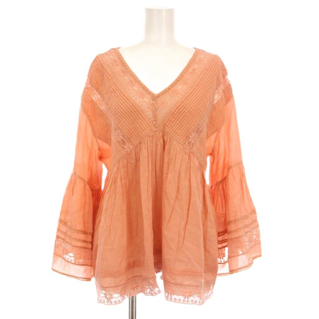 ヌキテパ NE QUITTEZ PAS! LACE/VOIL V NECK TOP レース Vネック