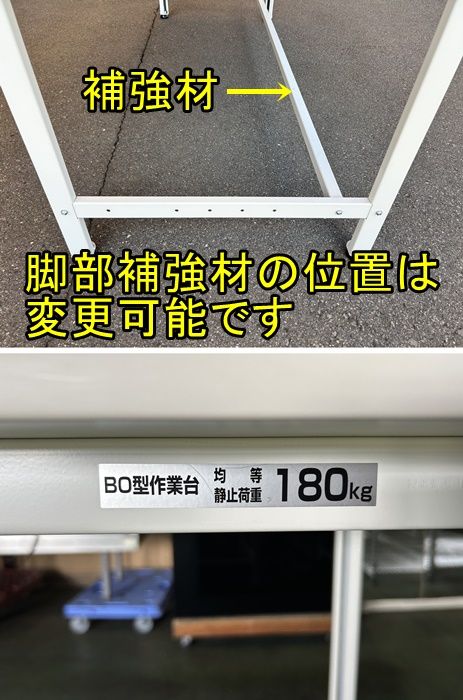 TRUSCO 軽荷重作業台(180kg)BO型 BOR-1890 1800X900XH740 基本タイプ ホワイト色 トラスコ BO型軽量作業台 荷重180kg 中古 TRUSCO 軽荷重作業台(180kg