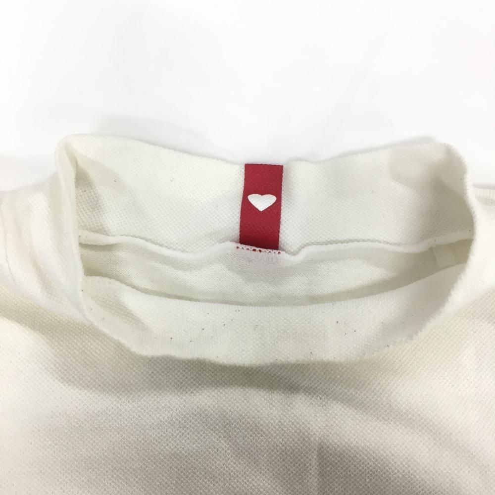 新品タグ付き　パーリーゲイツ　半袖ハイネックシャツ　サイズL パーリーゲイツ 半袖ハイネックシャツ 白×レッド フロントロゴ メンズ